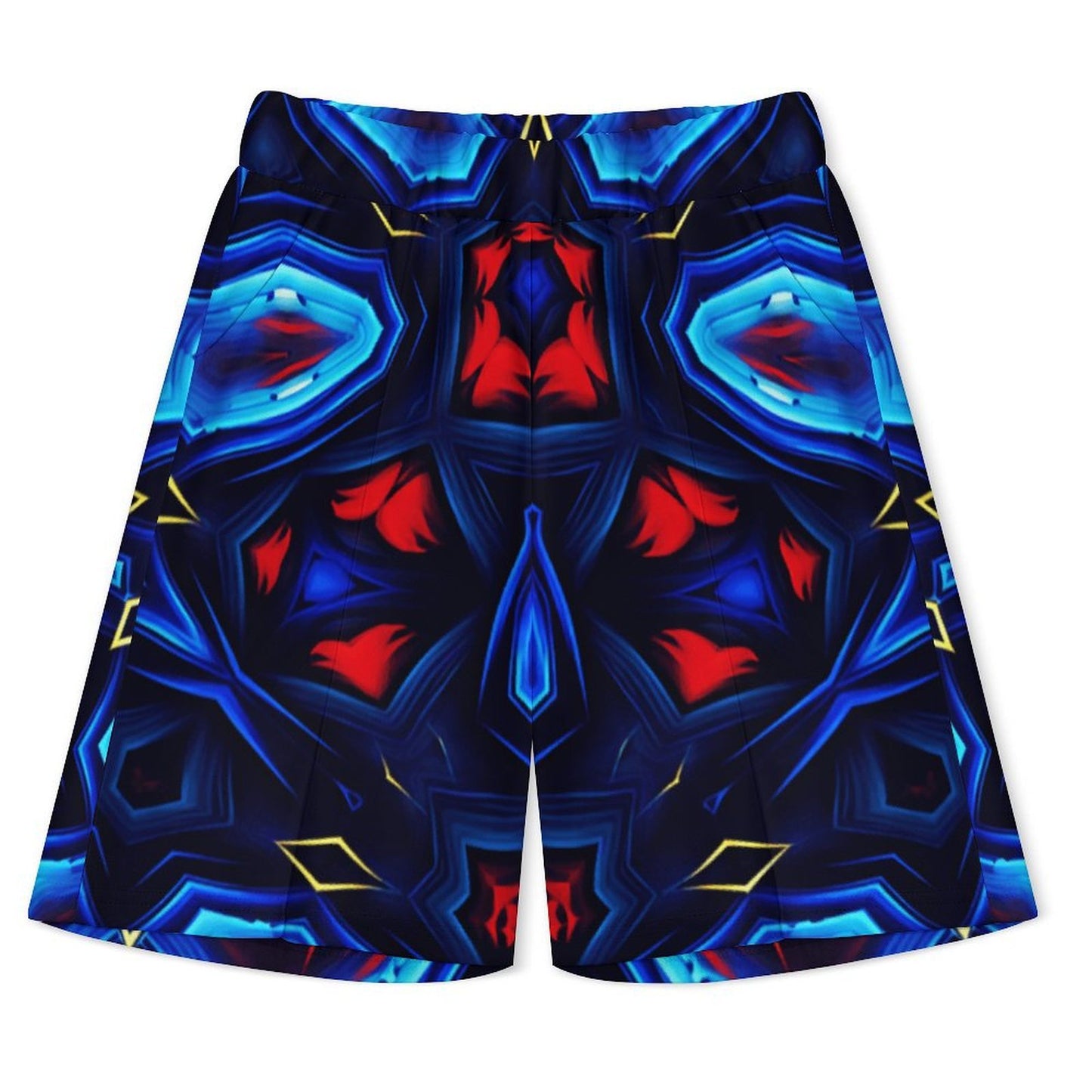 Men's Blue & Red Kaleidoscope Pattern Zip-Up Polo Set