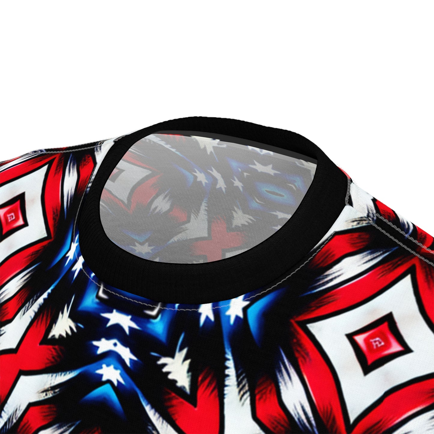 Men's Red White Blue Geometric Pattern All-Over Print Unisex Cut & Sew Tee