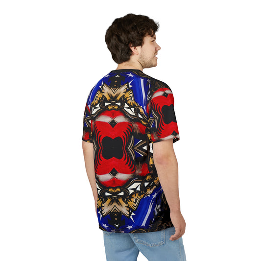 Men's Patriotic Kaleidoscope Pattern All-Over Print Unisex Cut & Sew Tee.