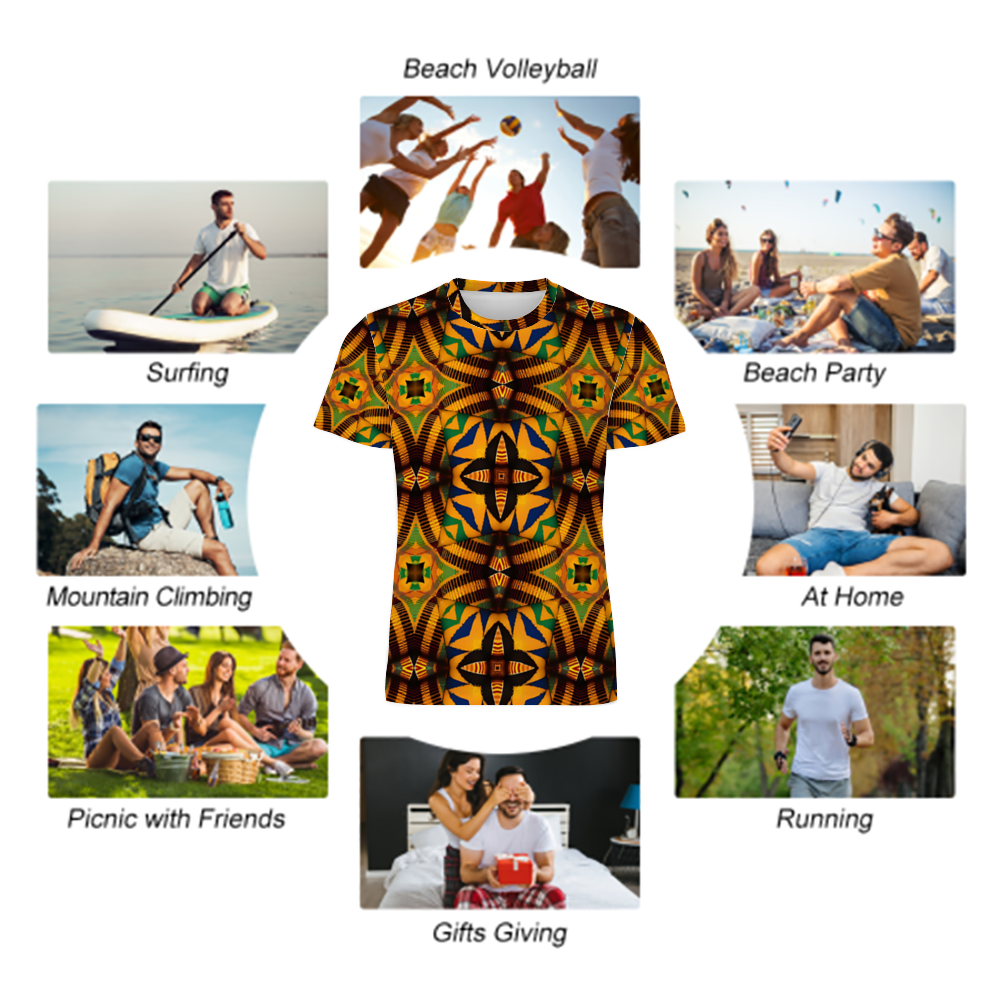 Men's Custom Round Neck Short Sleeve T-Shirt