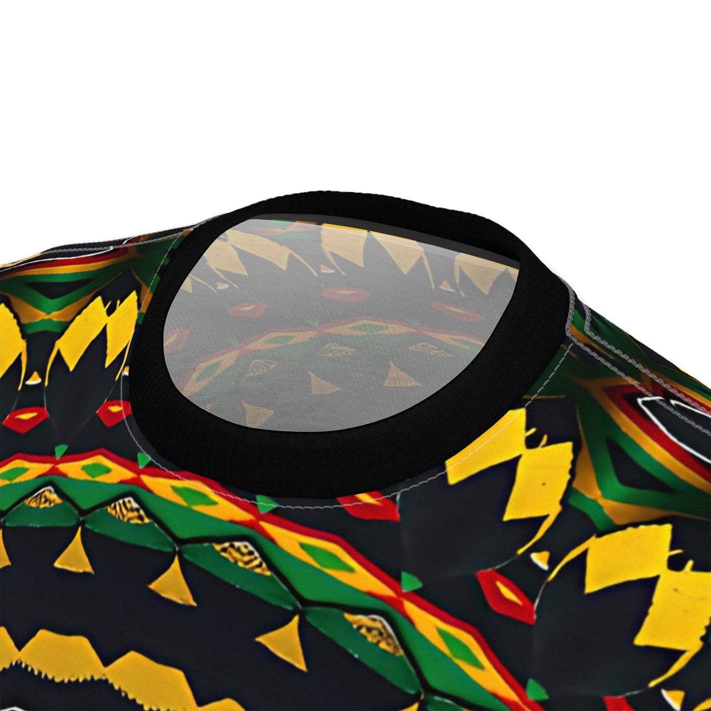 Men's Yellow Green Red Circular Pattern All-Over Print Tee