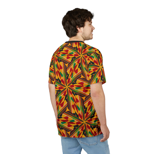 Men's Vibrant African Kente Geometric All-Over Print Shirt