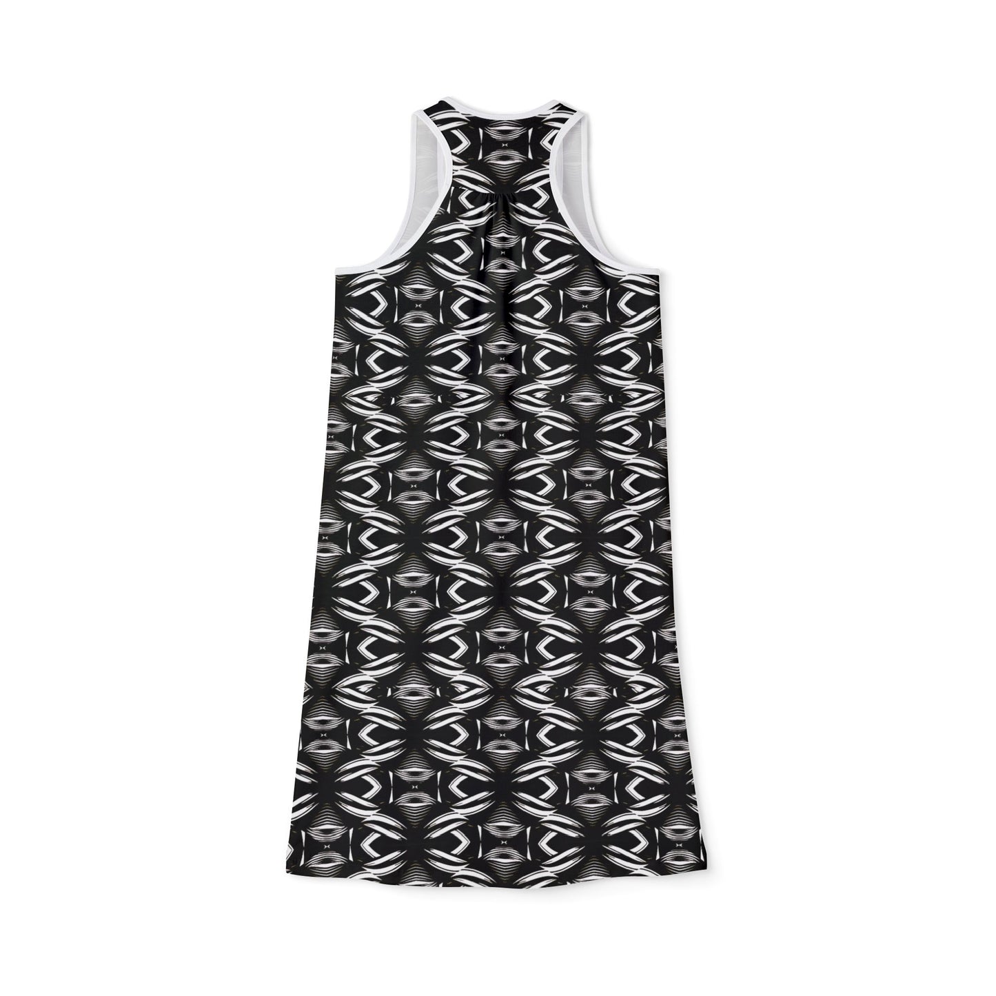 Women's Black & White Kaleidoscope Racer back Dress