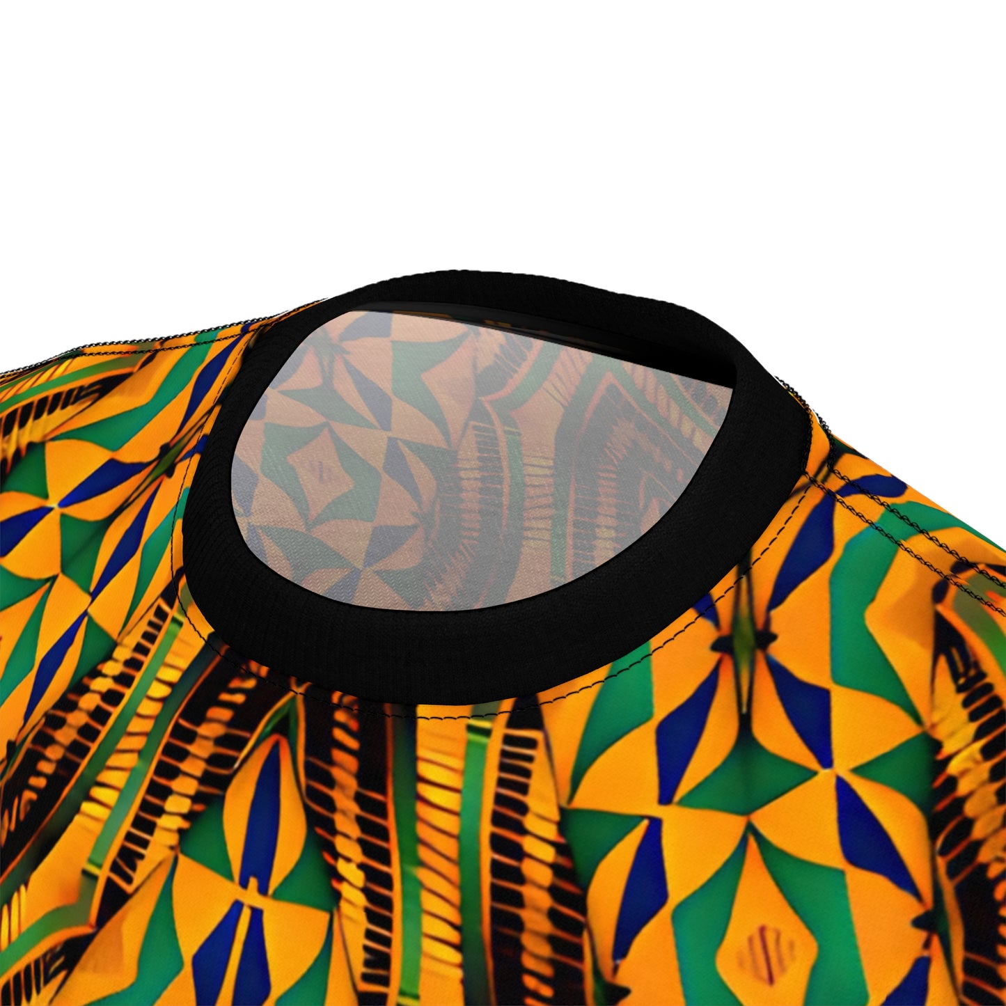 Women's Bold African Kente Inspired Pattern All-Over Print Tee