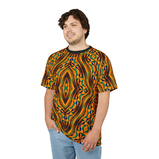Men's Bold African Kente Inspired Pattern All-Over Print Tee