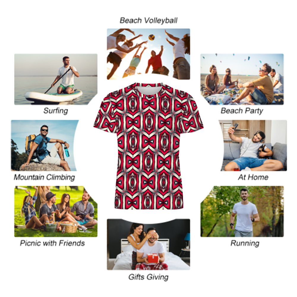 Men's Custom All Print Round Neck Short Sleeve T-Shirt