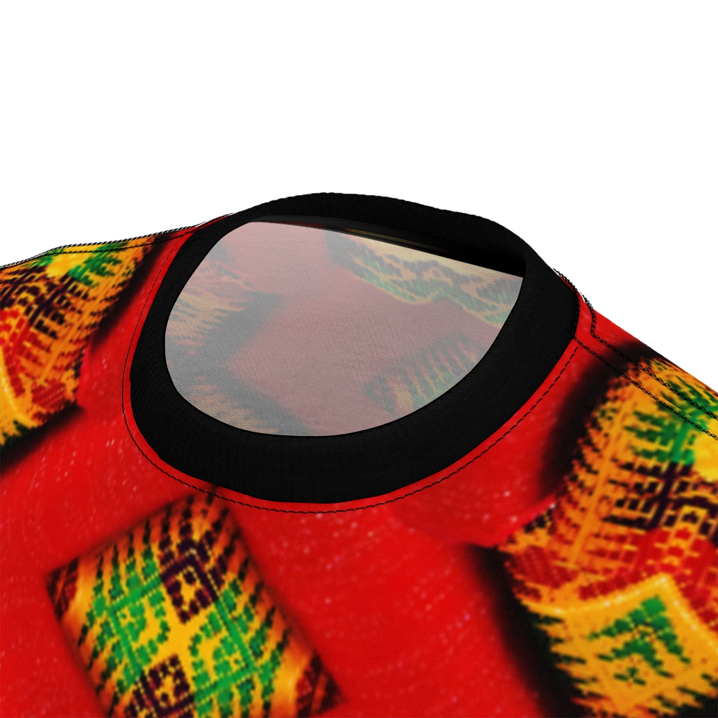 Women's Red Bold Tribal All-Over Print Unisex Cut & Sew Tee