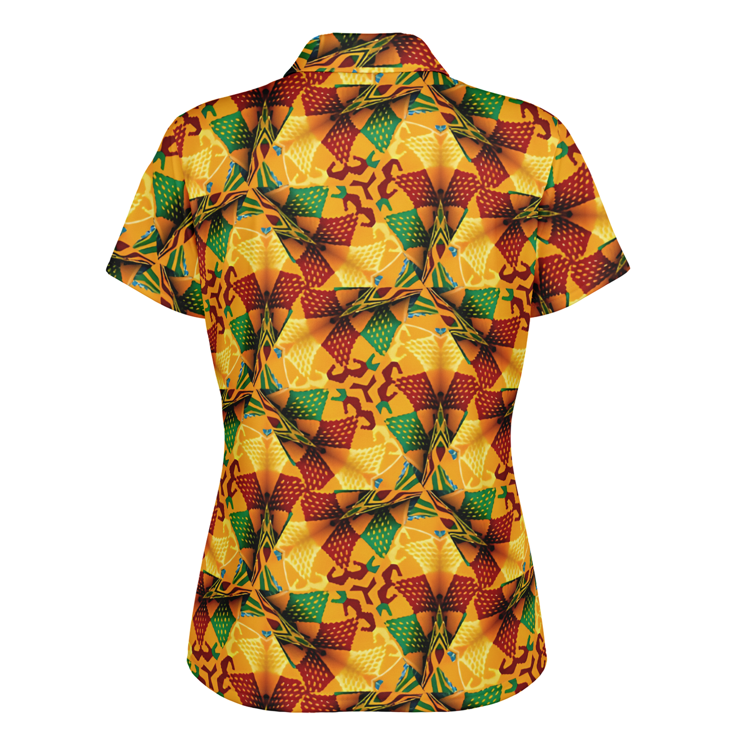 Women's Vibrant Autumn Kaleidoscope Polyester Polo Shirt