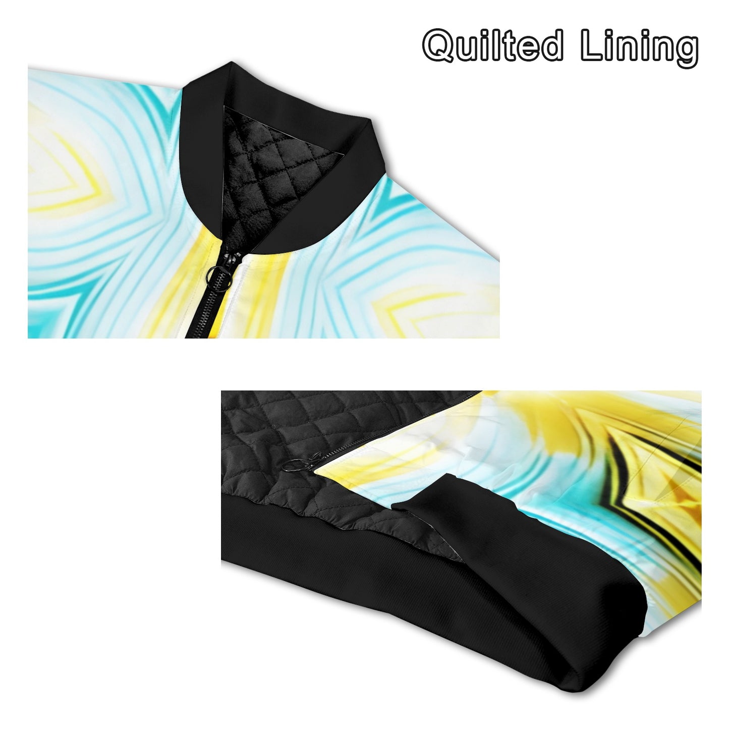 Men's Vibrant Kaleidoscope Geo Pattern All-Over Print Bomber Jacket