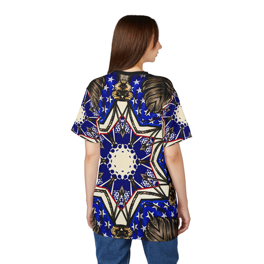 Women's Kaleidoscope Star Pattern All-Over Print Unisex Cut & Sew Tee.