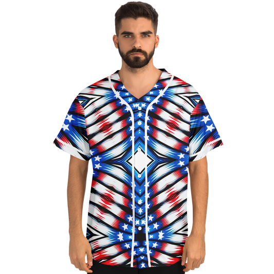 Men's American Flag Pattern All-Over Print Baseball Jacket