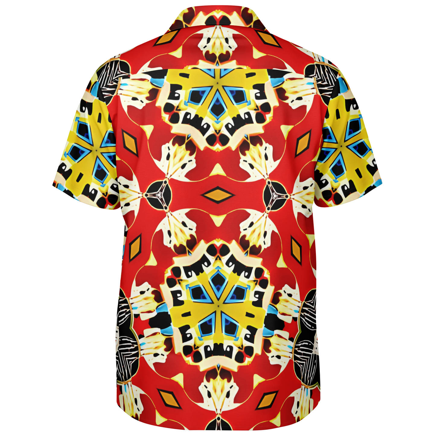 Men's Spread Collar Short Sleeve Button-Down Shirt