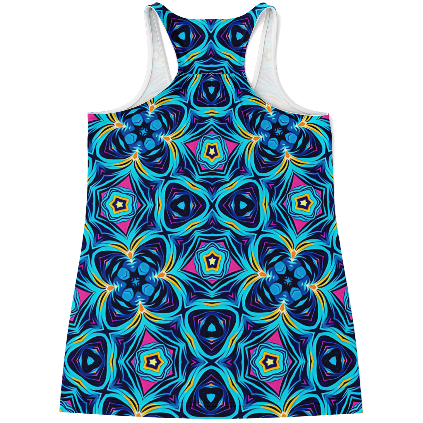 Women's Blue Kaleidoscope Flowy Racerback Tank Top