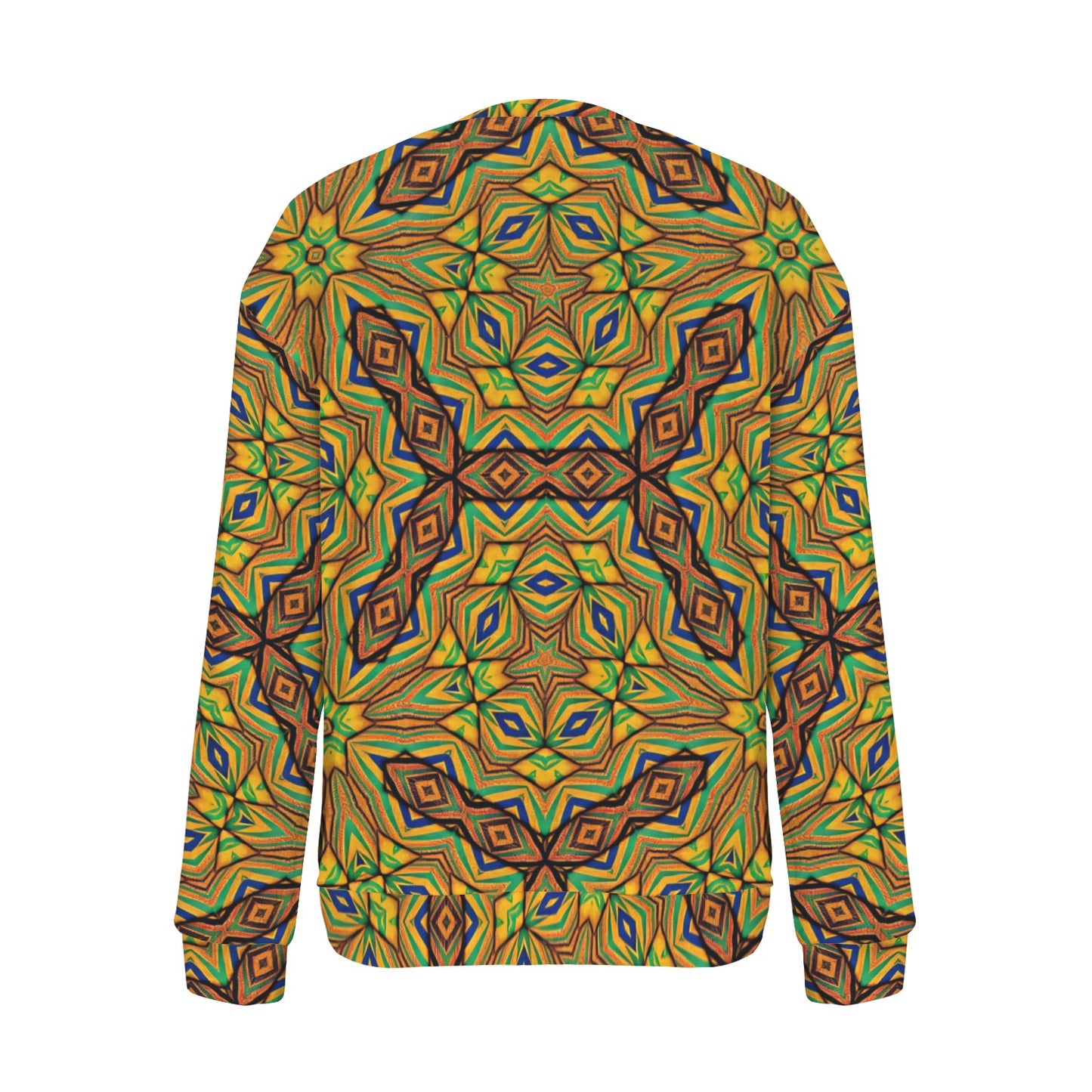 Women's Kaleidoscope Geo Pattern All-Over Print Crew Neck Sweater