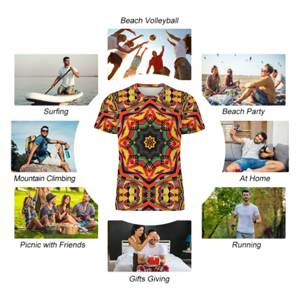 Men's Custom Round Neck Short Sleeve T-Shirt