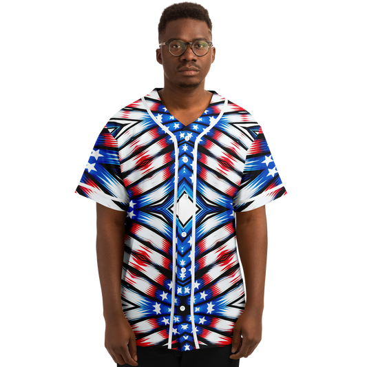 Men's American Flag Pattern All-Over Print Baseball Jacket