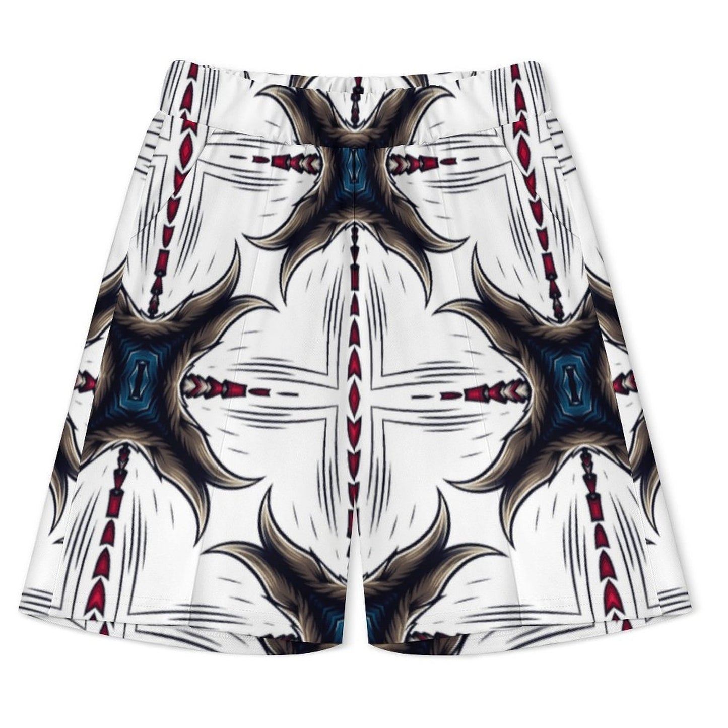 Men's Kaleidoscope Geo Pattern All-Over Print Zip-Up Polo Set