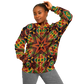 Women's African Kente Geometric Star Pattern All-Over Print Baseball Jacket