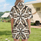 Women's Brown & Black Kaleidoscope Pattern Windbreaker Short Set