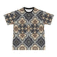 Men's Neutral Geometric Floral Pattern All Over print Men's All Over Print Ribbed Collar T-Shirt (Model T94)