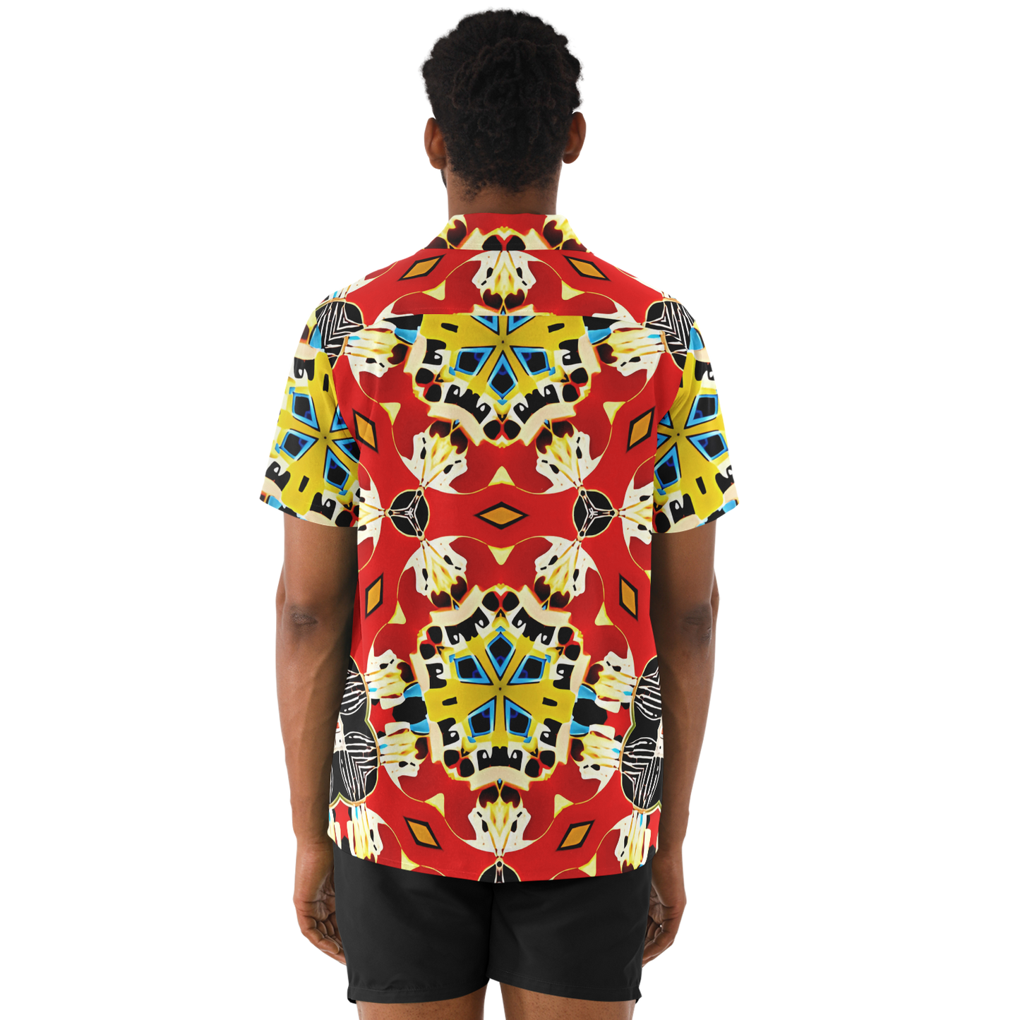 Men's Spread Collar Short Sleeve Button-Down Shirt