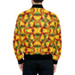 Men's Vibrant Autumn Kaleidoscope Pattern All Over Print Quilted Bomber Jacket