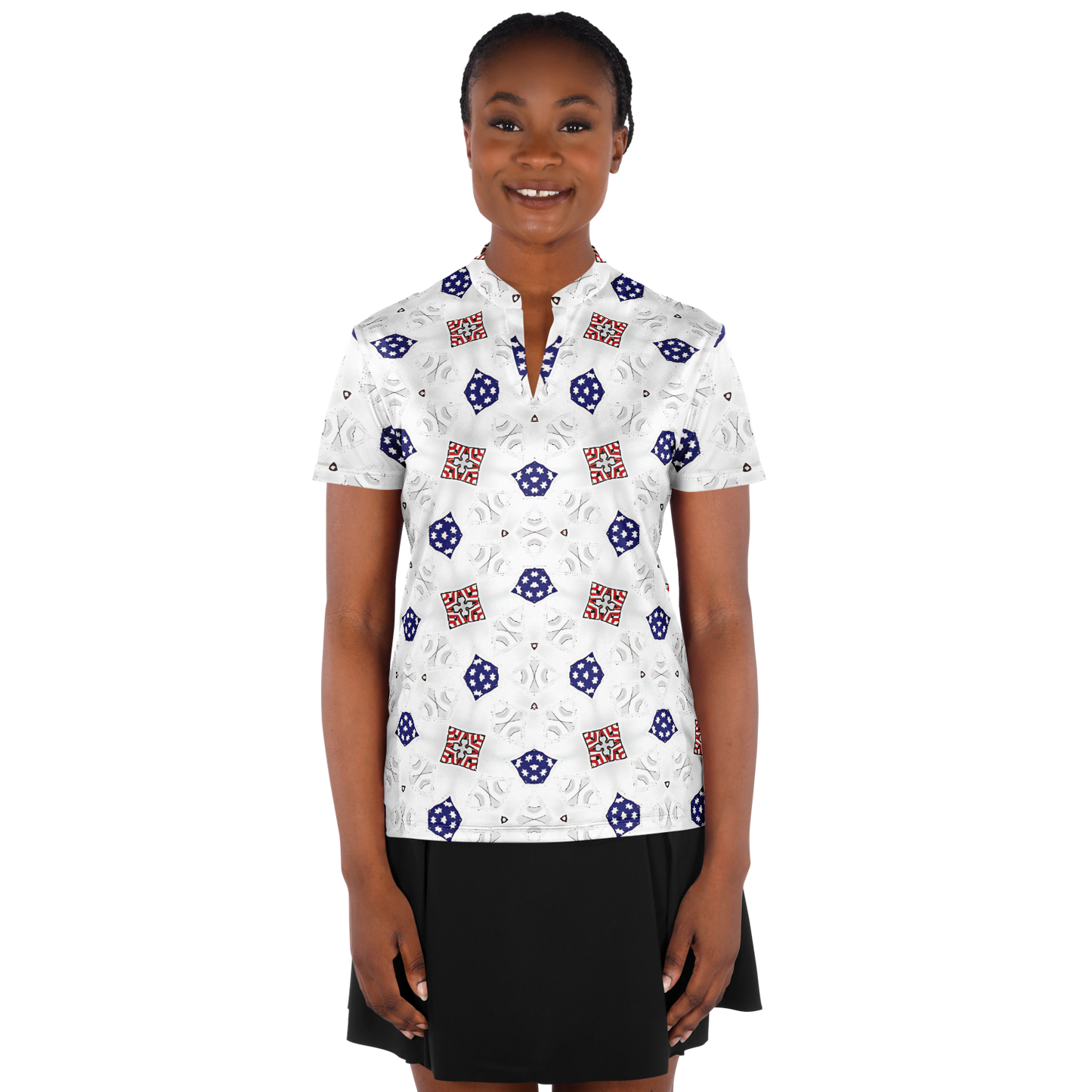 Women's Stand Up Collar Polo Shirt