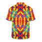 Men's Vibrant African Kente Geometric Pattern All-Over Print Zipper Polo Shirt.