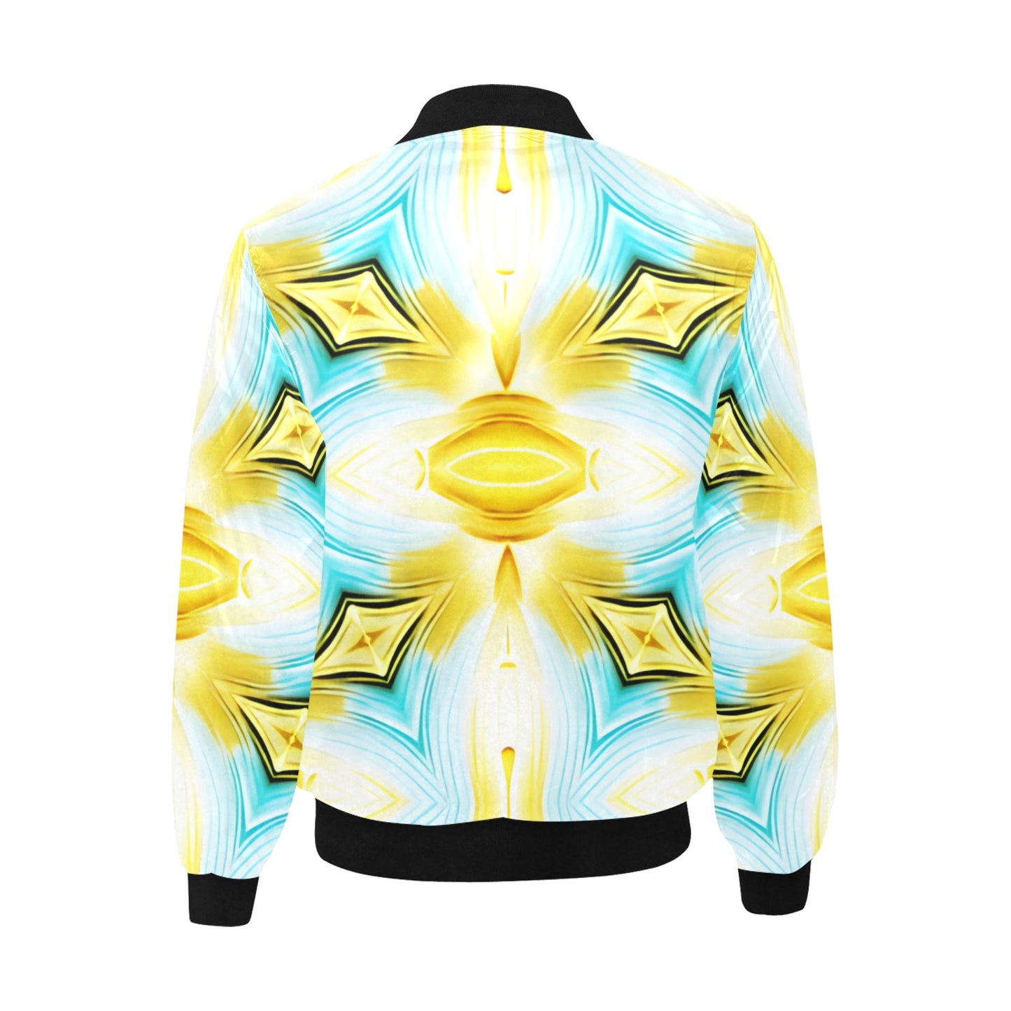 Men's Vibrant Kaleidoscope Geo Pattern All-Over Print Bomber Jacket