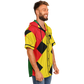 Men's Ghana Flag & Black Star Pattern All-Over Print Hooded Baseball Jersey