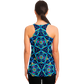 Women's Blue Kaleidoscope Flowy Racerback Tank Top