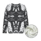 Women's Classic Black & White Geometric Pattern All Over Print Crew Neck Sweater.
