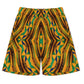Men's Bold African Kente Inspired Pattern All-Over Print Zip-Up Polo Set