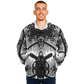 Men's Monochrome Kaleidoscope Pattern Men's All Over Print Baseball Jacket
