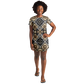 Women's Neutral Geometric Floral Pattern All Over print T-Shirt Dress