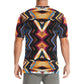 Men's Bold Geometric Pattern All-Over Print  Crew Neck T-Shirt