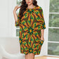 Women's Vibrant African Kente-Inspired Pattern All-Over Print Oversized T- Shirt Loungewear