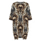 Women's Leopard Kaleidoscope Pattern All-Over Print Oversized T- Shirt Loungewear