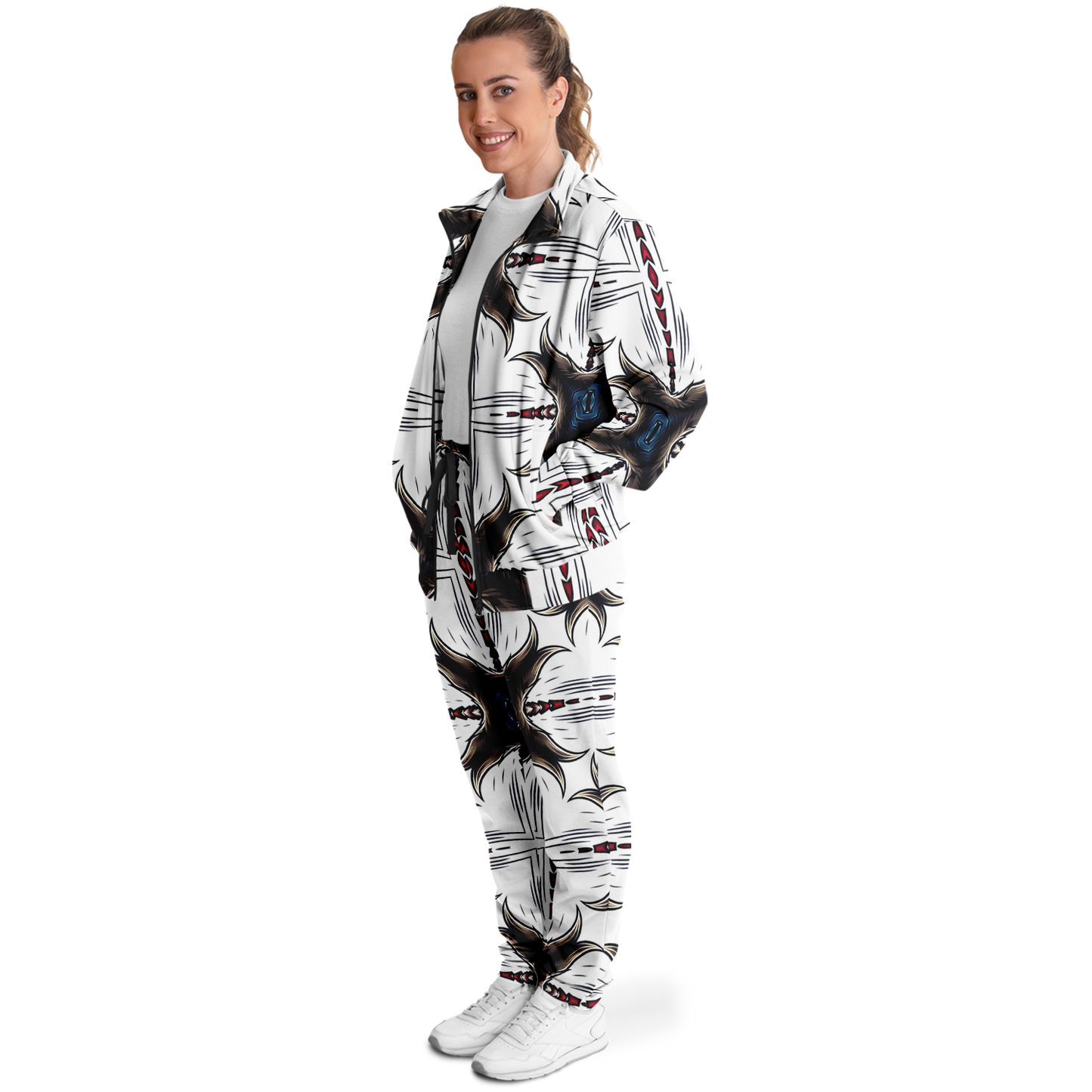 Women's Abstract Symmetry Pattern Track Jacket and Pants