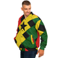 Men's Ghana Flag & Black Star Pattern All-Over Print Baseball Jacket