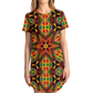 Women's African Kente Geometric Star Pattern All-Over Print T-Shirt Dress