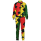 Women's Red Yellow Green and Black Stars Track Jacket and Pants
