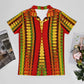 Men's Red Bold Tribal Pattern All-Over Print  Premium Ice Silk Polo Shirt
