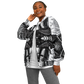 Women's Classic Black & White Geometric Pattern All Over Print Baseball Jacket