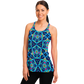Women's Blue Kaleidoscope Flowy Racerback Tank Top