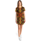 Women's African Kente Geometric Star Pattern All-Over Print T-Shirt Dress