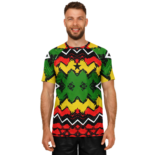 Men's Ghana Flag & Black Star Pattern All-Over Print Soccer Jersey