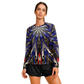 Women's Starburst Patriotic Colors Pattern All-Over-Print Long Sleeve Performance Shirt