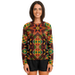 Women's African Kente Geometric Star Pattern All-Over Print Long Sleeve Performance Shirt