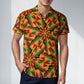 Men's Vibrant African Kente Geometric All-Over Print Premium Ice Silk Polo Shirt